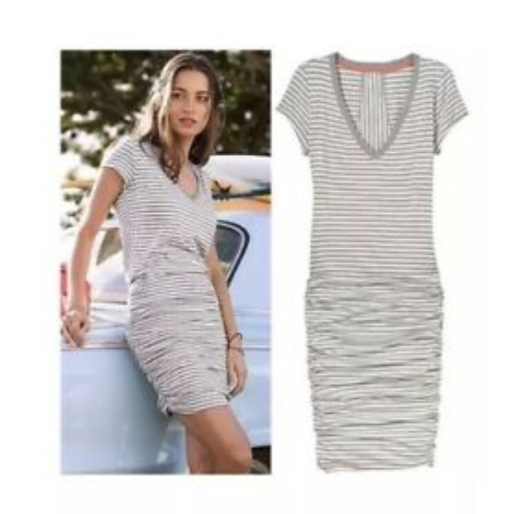 Athleta Striped Short Sleeve Tee Dress - Size Med